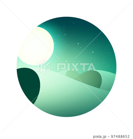 Colorful desert landscape with mountains, hills, sand dunes and deserted valleys. Desert area of Africa or Mexico. Extreme tourism and traveling. Wild West safari tour. Vector illustration 97488652