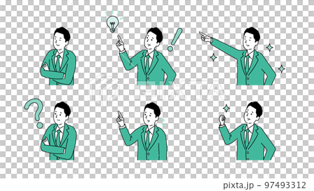 見た目の若い中年男性のいろいろなイラスト、ベクター 見た目の若い中年男性のいろいろなイラスト、ベクター 97493312