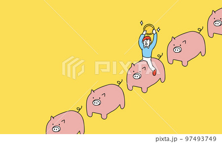 積立のイメージイラスト　資産運用　資産形成 97493749