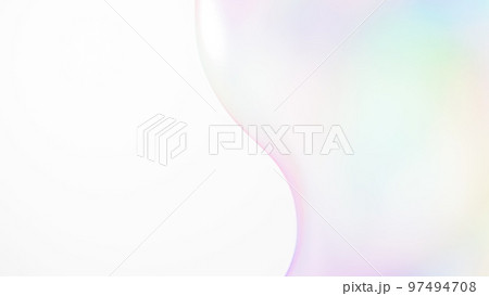 白い背景にカラフルな水。美容液。（横長） 97494708