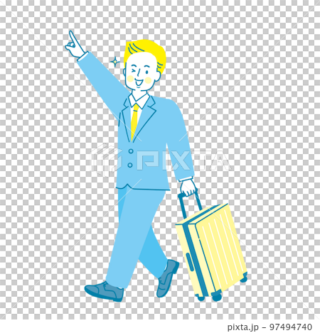 出張するスーツを着た男性のイラスト素材 97494740