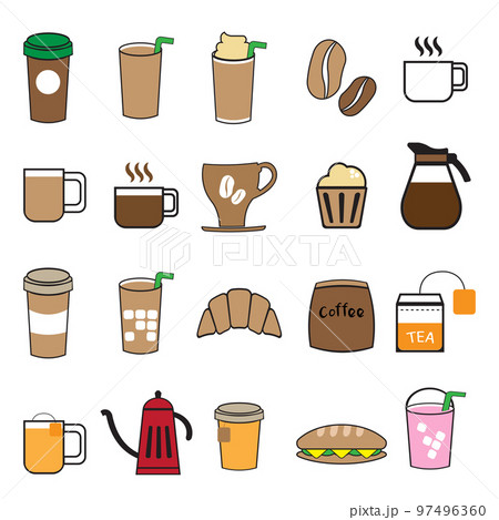 cafe icon bundle set vector image 97496360