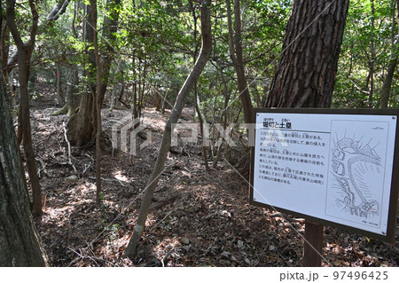 播磨 城山城 登山道と曲輪 播磨 城山城 登山道と曲輪 97496425