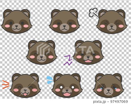 the たぬき顔 たぬきの表情顔アイコンのイラスト素材 [97497069] - PIXTA