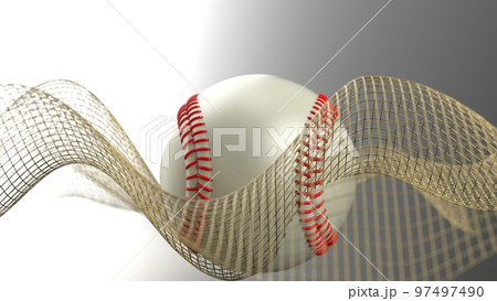 野球のボールと金色の数学的幾何学模様 野球のボールと金色の数学的幾何学模様 97497490
