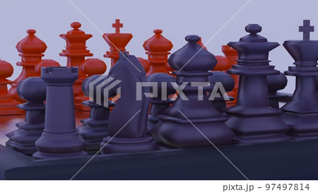 青と赤いコマのチェス 青と赤いコマのチェス 97497814