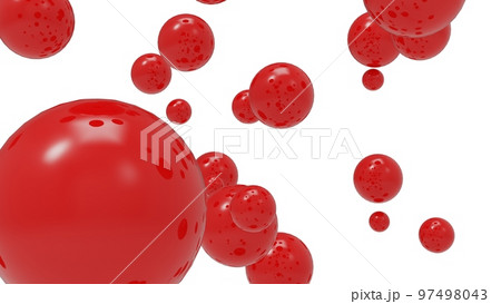 赤いボールの集合　白い背景 97498043