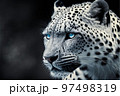 Leopard animal cinematic face,digital art 97498319