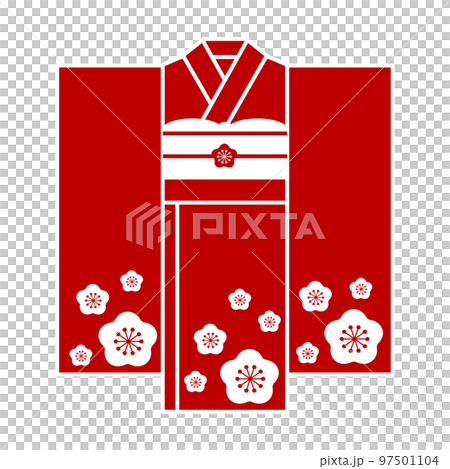 Large furisode KIMONO vector kimono furisode New Year icon 97501104