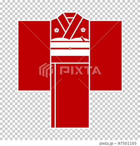 中振袖　KIMONO ベクター　着物　留袖　正月　アイコン　 97501105