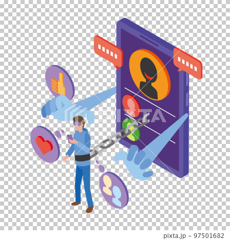 Image illustration of SNS addiction Image illustration of SNS addiction 97501682