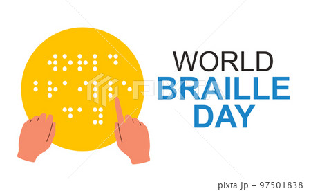World braille day. Alphabet for blind, reading braille code signs. 4 January Flat vector symbol. World braille day. Alphabet for blind, reading braille code signs. 4 January Flat vector symbol. 97501838