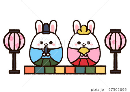 かわいいウサギのひな人形 97502096