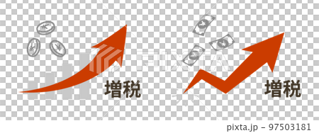 Tax increase arrow and graph image material, vector illustration data 97503181