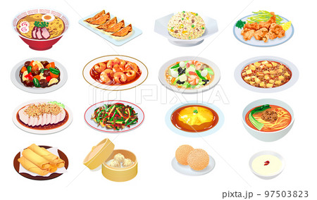 さまざまな中華料理のセット 97503823