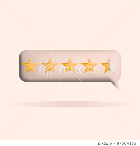 3D customer rating, feedback or achievement concept. Social media marketing concept. Vector render illustration 3D customer rating, feedback or achievement concept. Social media marketing concept. Vector render illustration 97504155