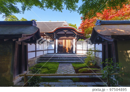 龍安寺　勅使門　紅葉の季節 97504895