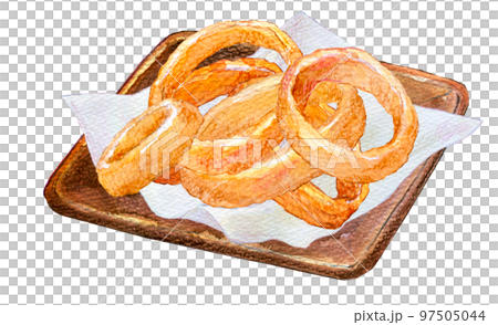 オニオンリング　オニオンリングフライ　水彩イラスト 97505044