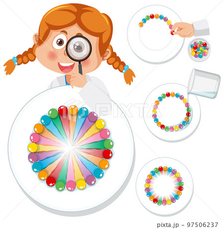 Rainbow skittles science experiment 97506237