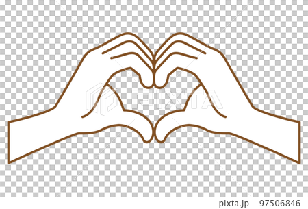 一隻手做心形的圖像插圖 一隻手做心形的圖像插圖 97506846