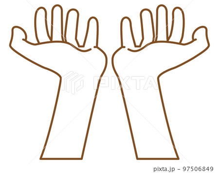 手のひらを上に向けているイメージイラスト 97506849