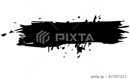 Brush strokes black silhouette in grunge style. Irregular shapes and rough edges. Design element for t-shirt or website. 97507321