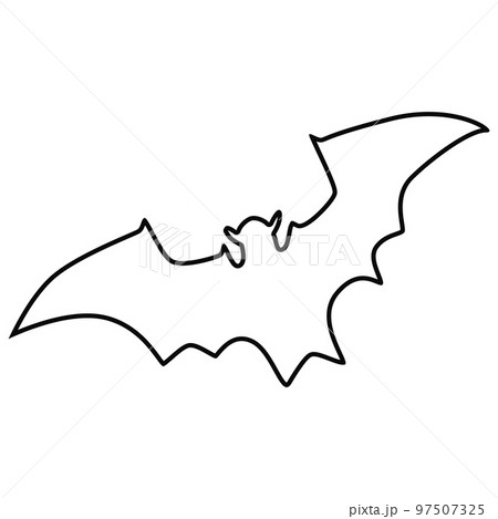 Bat outline isolated on white background....のイラスト素材 [97507325] - PIXTA