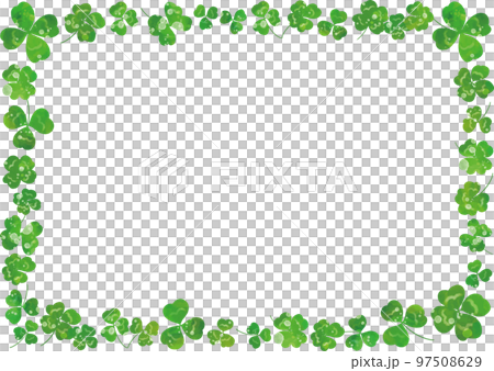 クローバーのフレーム　長方形 97508629