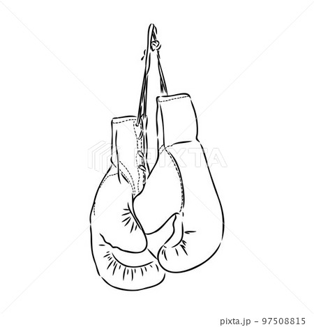 Sketch of a boxing glove Royalty Free Vector Image