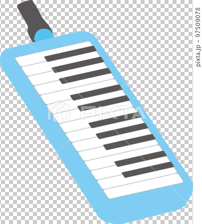 可愛的樂器_鍵盤口琴_淡藍色 可愛的樂器_鍵盤口琴_淡藍色 97509078