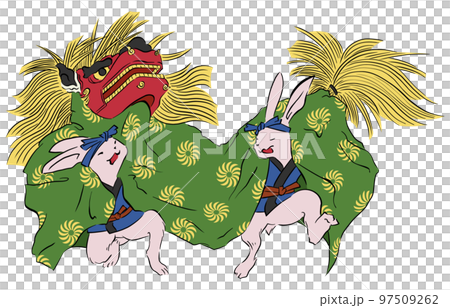 rabbit lion dance rabbit lion dance 97509262