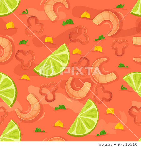 Latin american Moquecaca seamless pattern. Brazillian stew illustration in cartoon style 97510510