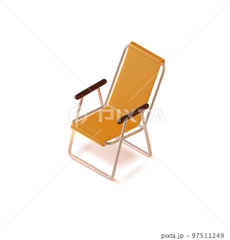 3d Folding Camping Chair Plasticine Cartoon Style Isolated on a White Background. Vector illustration of Portable Picnic Furniture 3d Folding Camping Chair Plasticine Cartoon Style Isolated on a White Background. Vector illustration of Portable Picnic Furniture 97511249