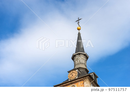Clock Tower of the Casa De La Panaderia - Plaza Mayor Madrid Spain Clock Tower of the Casa De La Panaderia - Plaza Mayor Madrid Spain 97511757