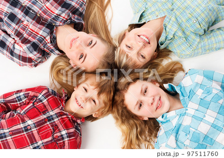 Happy children isolated on white 97511760