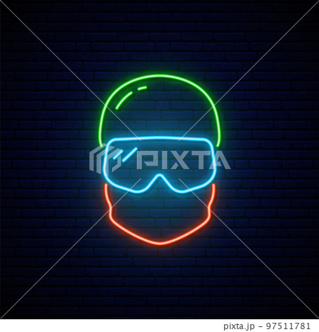 Neon Snowboarder icon. Neon Snowboarder icon. 97511781