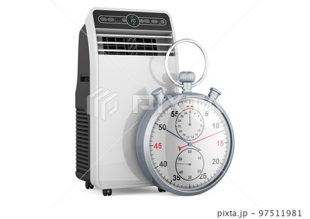 Portable conditioner with stopwatch, 3D rendering 97511981