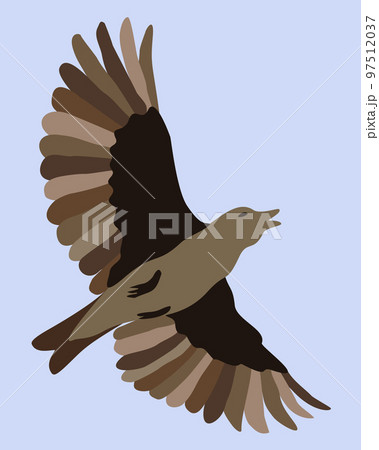 Vector illustration of bird flight. Isolated on light blue background. 97512037