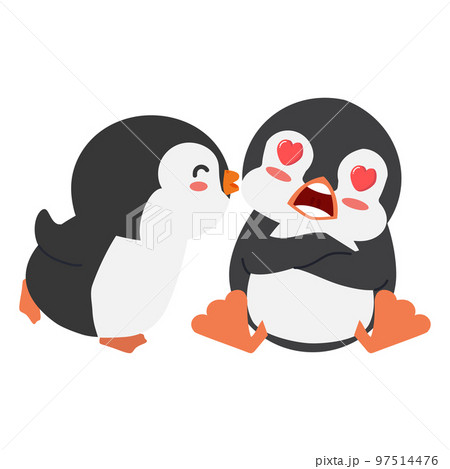 cute penguins fall in love 97514476