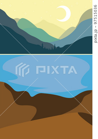 Night lake in the mountains 97515036