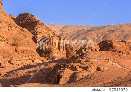 Ad Deir Monastery, Petra, Jordan at sunset Ad Deir Monastery, Petra, Jordan at sunset 97515379