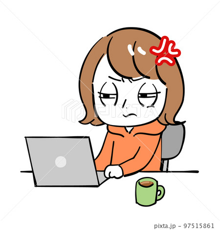 女性 パソコン 怒る 女性 パソコン 怒る 97515861