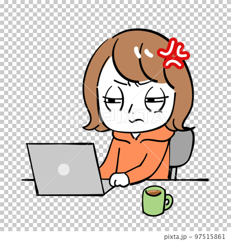 女性 パソコン 怒る 女性 パソコン 怒る 97515861