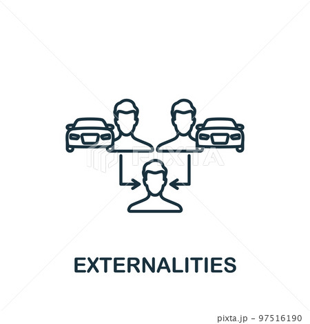 Externalities icon. Monochrome simple Policy icon for templates, web design and infographics 97516190