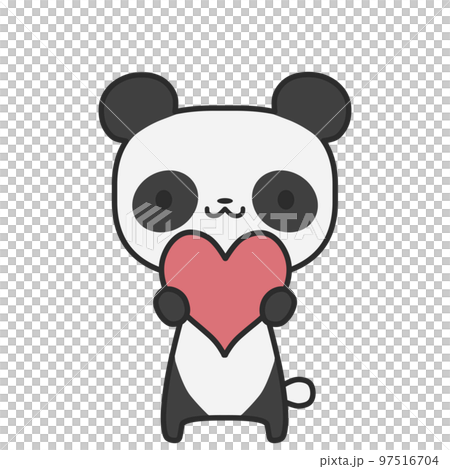 Panda with a red heart 97516704