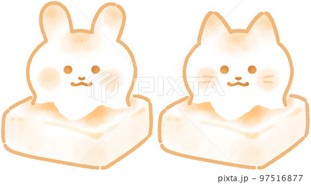 うさぎと猫のお餅 97516877