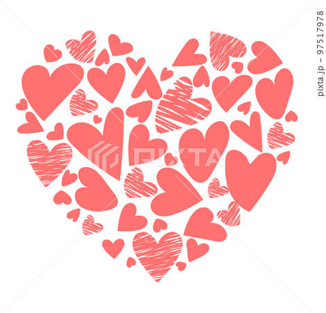 heart shaped illustration in hand drawn style 97517978