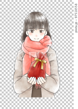 プレゼントを渡す女性のイラスト素材 [97518558] - PIXTA