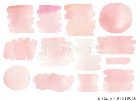 Set of pink abstract watercolor stains Set of pink abstract watercolor stains 97519050