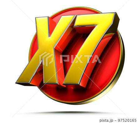 Gold X7 red circle 3D. 97520165